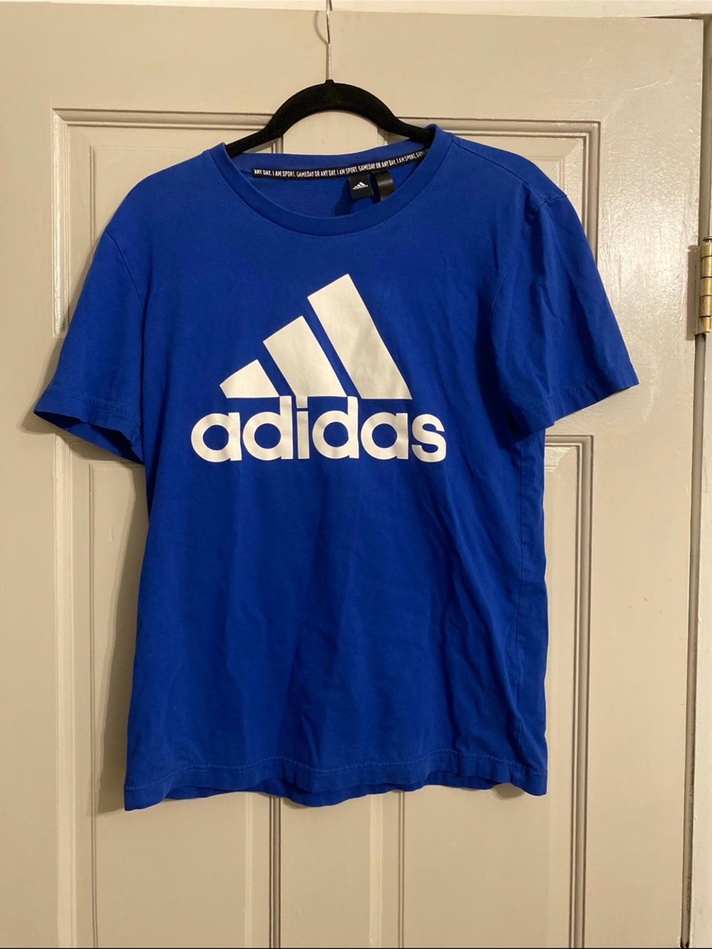 adidas Men's Bold Blue Logo Short Sleeve Tee